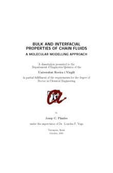 Bulk And Interfacial Properties Of Chain Fluids Pamies [Thesis]