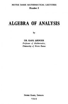 Algebra of analysis