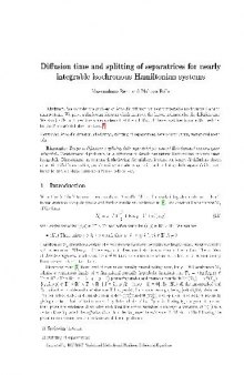 Diffusion time and splitting of separatrices for nearly integrable isochronous Hamiltonian systems
