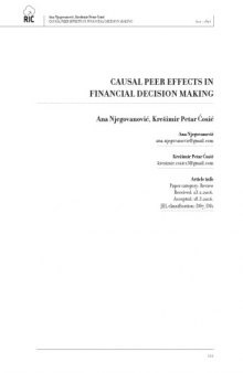 CAUSAL PEER EFFECTS IN FINANCIAL DECISION MAKING