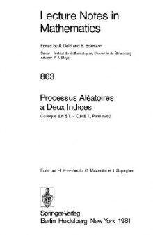 Processus Aléatoires à Deux Indices: Colloque E.N.S.T. - C.N.E.T., Paris 1980