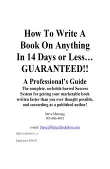 How To Write A Book On Anything In 14 Days or Less - Guaranteed