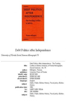 Debt politics after independence: the funding conflict in Bolivia