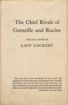 The Chief Rivals of Corneille and Racine