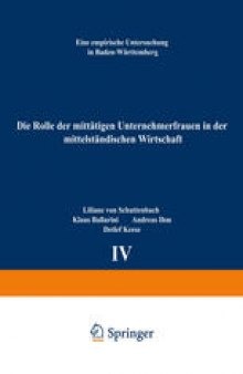 Die Rolle der mittätigen Unternehmerfrauen in der mittelständischen Wirtschaft: Eine empirische Untersuchung in Baden-Württemberg