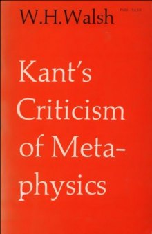 Kant's Criticism of Metaphysics