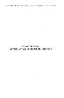 Principles of Alternating Current Machinery