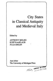 City-States in Classical Antiquity and Medieval Italy  