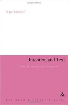 Intention and text : towards an intentionality of literary form