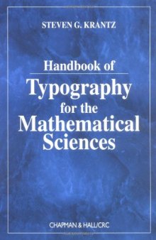 Handbook of Typography for Mathematical Sciences