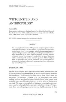 Wittgenstein And Anthropology