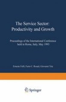 The Service Sector: Productivity and Growth: Proceedings of the International Conference held in Rome, Italy, May 27–28 1993