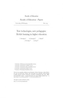New Technologies, New Pedagogies: Mobile Learning in Higher Education