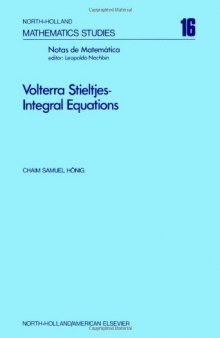 Volterra Stieltjes-Integral Equations