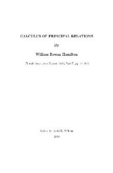 Calculus of Principal Relations