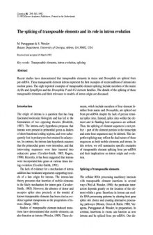 The splicing of transposable elements and its role in intron evolution