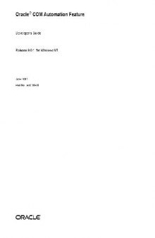 Oracle COM Automation Feature Developer's Guide