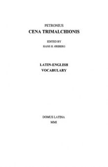 Cena Trimalchionis: Latin-English Vocabulary