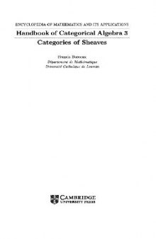 Handbook of categorical algebra. Categories of sheaves