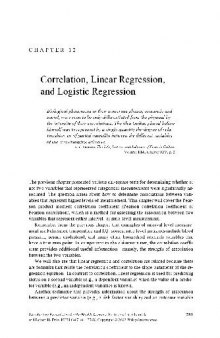 Statistics - Correlation, Linear Regression, And Logistic Regression