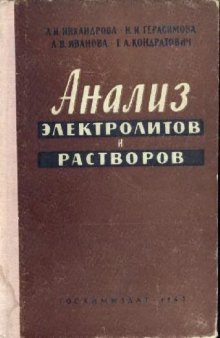 Химический анализ растворов и электролитов (для гальванических и химических покрытий)