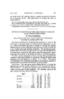 On the Distribution of the Velocities of Stars of Late Types of Spectrum