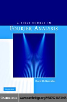 Cambridge A First Course In Fourier Analysis