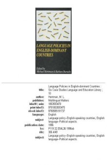 Language policies in English-dominant countries: six case studies  