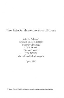 Time series for macroeconomics and finance
