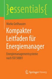 Kompakter Leitfaden für Energiemanager: Energiemanagementsysteme nach ISO 50001