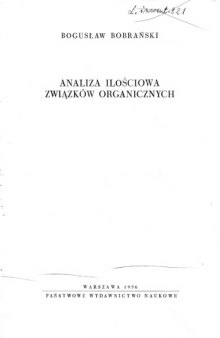 Analiza Ilościowa Związków Organicznych 