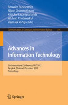 Advances in Information Technology: 5th International Conference, IAIT 2012, Bangkok, Thailand, December 6-7, 2012. Proceedings
