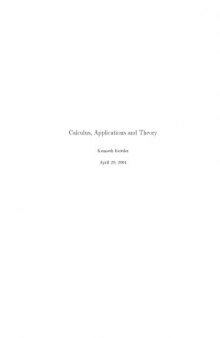 Calculus:Theory And Applications