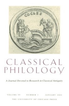 Classical Philology. Vol. 99. Number 1