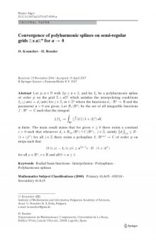 Convergence of polyharmonic splines on semi-regular grids ℤ × aℤ^n for a →0