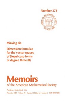 373 Dimension Formulae for the Vector Spaces of Siegel Cusp Forms of Degree Three