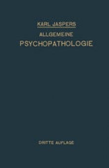 Allgemeine Psychopathologie: Für Studierende · Ärzte und Psychologen