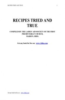 RECIPES-TRIED AND TRUE