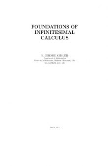 Foundations of Infinitesimal Calculus