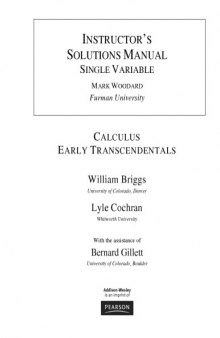 Instructor's Solution Manual Calculus Early Transcendentals 2011