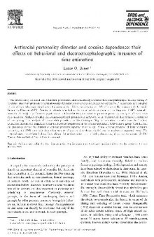 Drug And Alcohol Abuse. Antisocial Personality Disorder And Cocaine Dependence