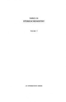 Topics in Stereochemistry, Volume 3