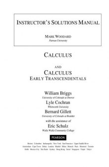 Instructor's Solutions Manual to Calculus: Early Transcendentals