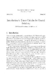 Intro To Tensor Calculus For Gen Relativity [jnl article]