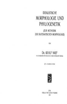 Idealistische morphologue und phylogenetik