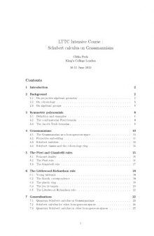 LTTC Intensive Course : Schubert calculus on Grassmannians