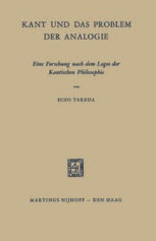 Kant und das Problem der Analogie: Eine Forschung nach dem Logos der Kantischen Philosophie