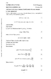 Mathematics Cambridge Vector Calculus