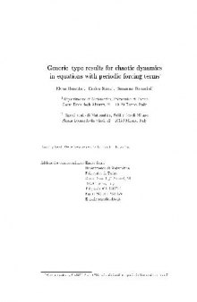 Generic-type results for chaotic dynamics in equations with periodic forcing terms