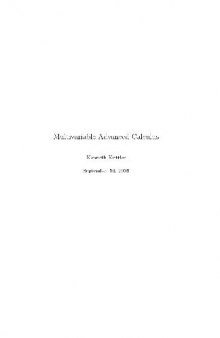 Multivariable advanced calculus